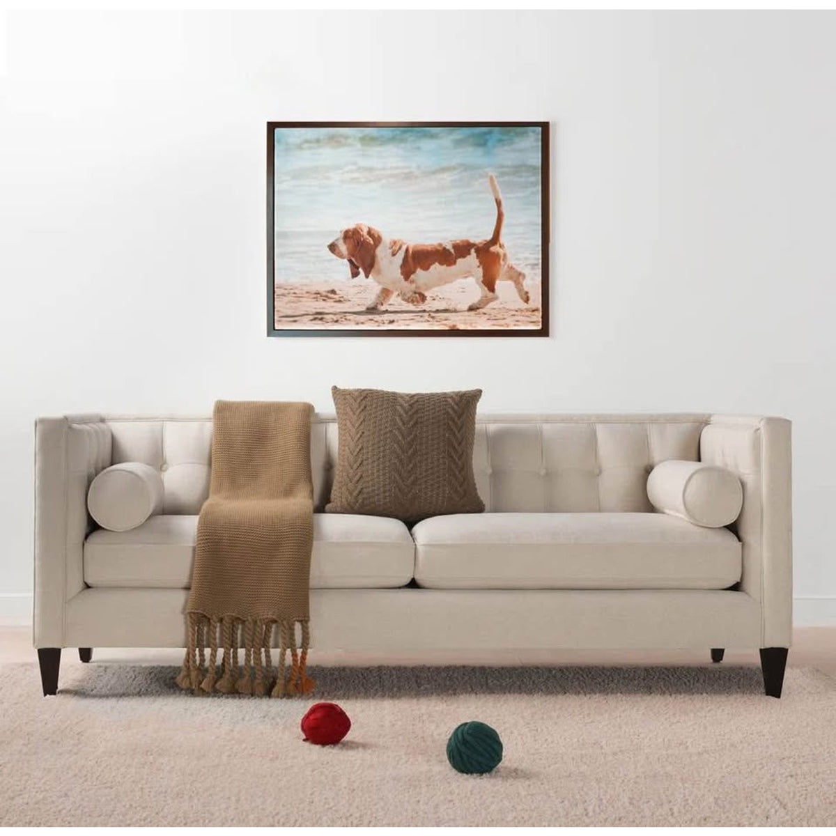 Allia 84'' Upholstered Sofa Couch - Retail $1800 New “open box” - Beige - Delivery Available