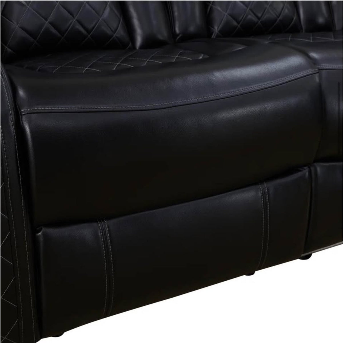 New Ivy Bronx 3-Piece Power Reclining Sectional – Black – Faux Leather - Delivery Available