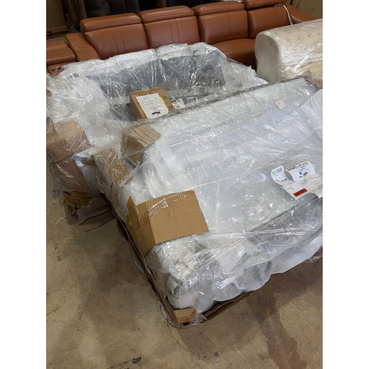 New Black Leather Power Reclining Sectional w/ Adjustable Headrests – Open Box - Delivery Available