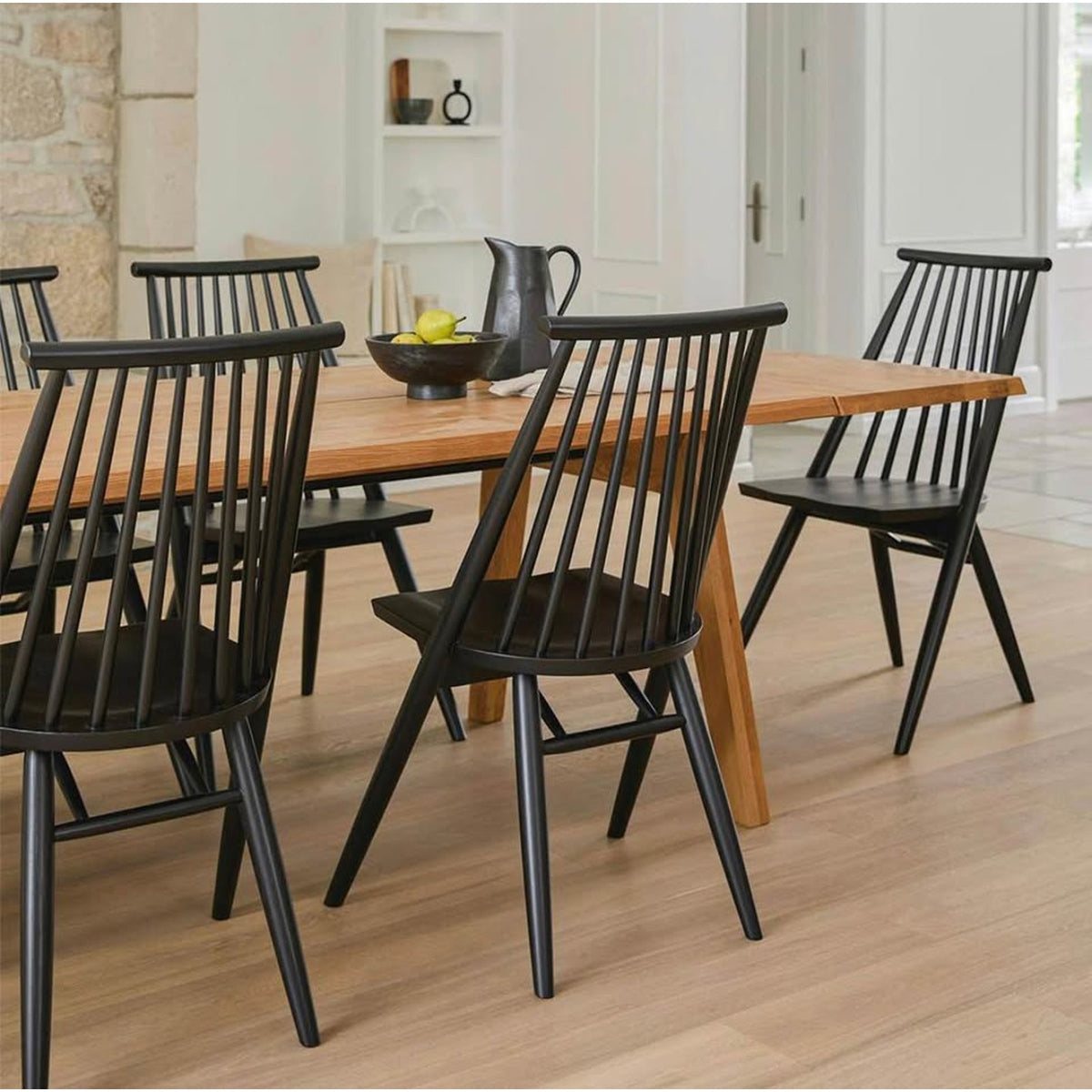 Article | Set of 2 Solid Wood Dining Chairs | Dabo - Black | Delivery Available