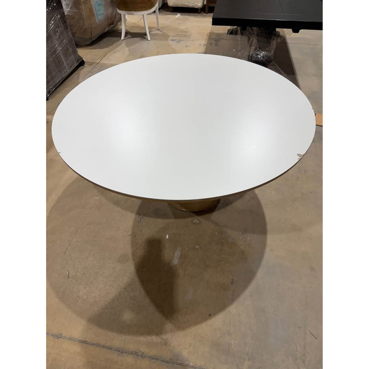 George Oliver 53” White Sintered Stone Round Dining Table | New Open Box - Delivery Available