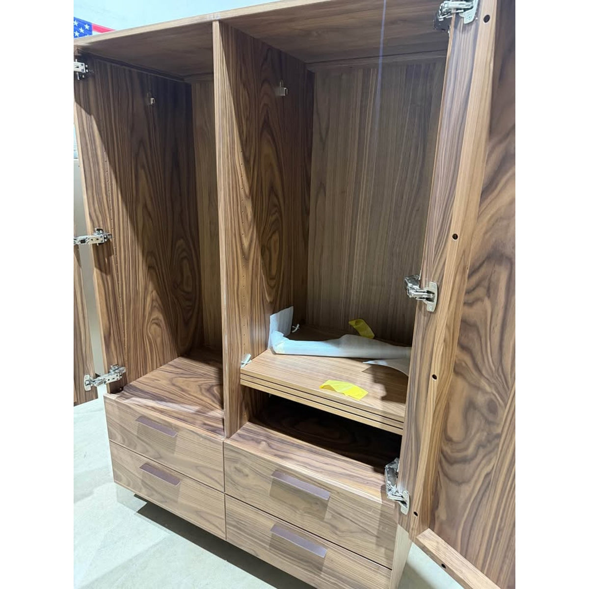 New Modern Walnut Designer Wardrobe Armoire Cabinet Storage 44” Blu Dot - Delivery Available