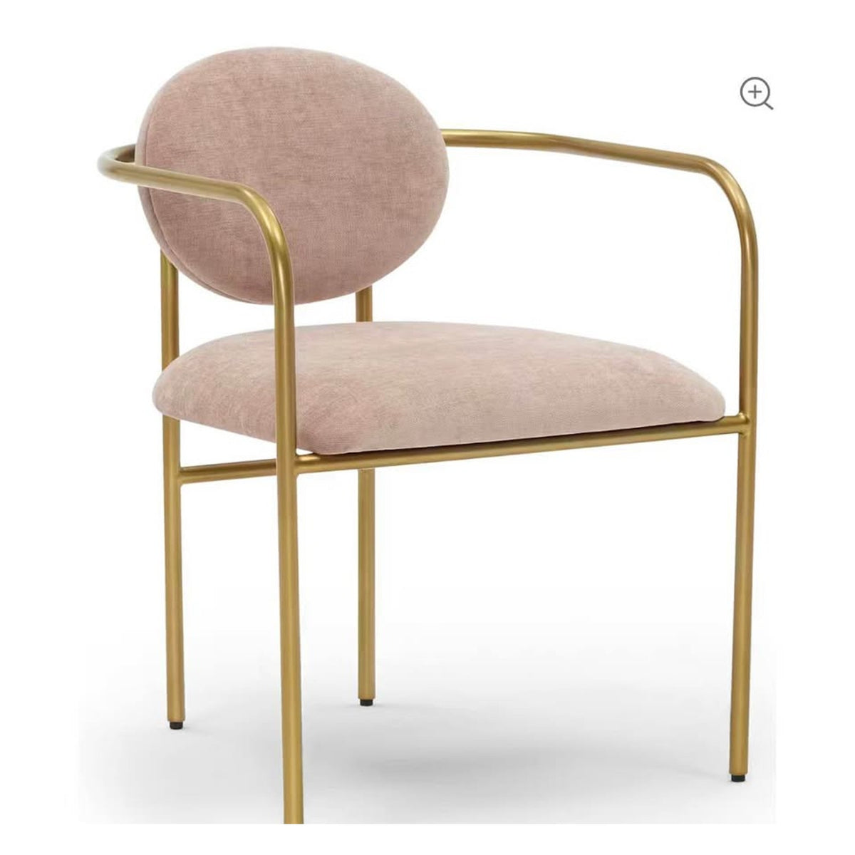 Joybird Dining Chairs (4) - New in Box - Dusty Blush (pink) Velvet & Brass Legs - Delivery Available