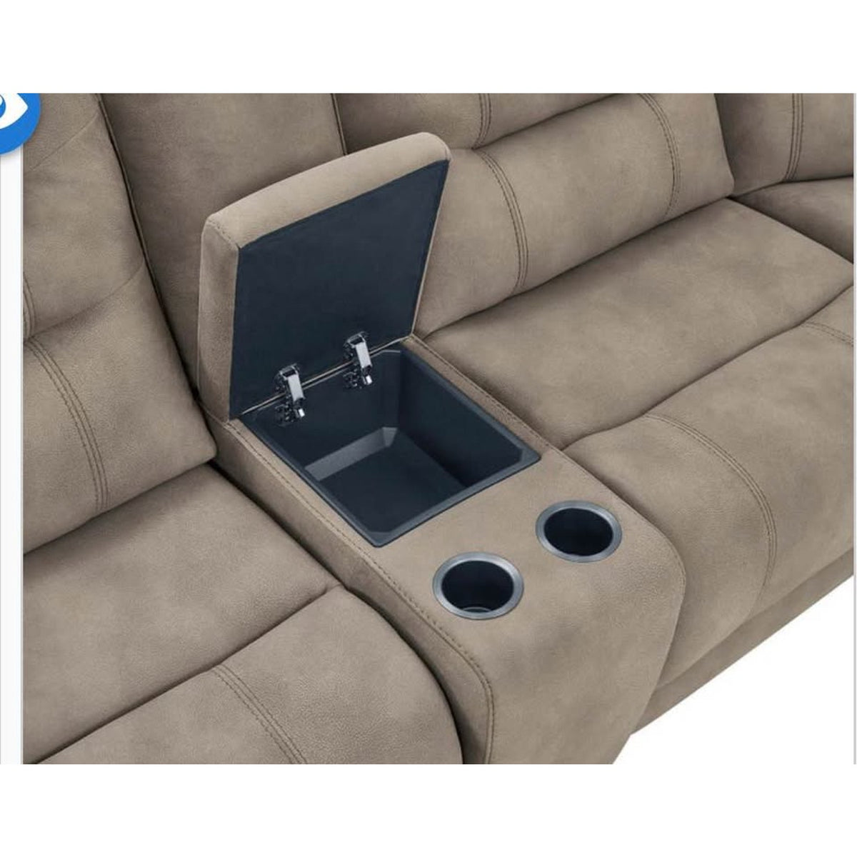 Barcalounger Carmelo Light Brown Power Reclining Sectional | Power Headrests | Zero Gravity Recliner