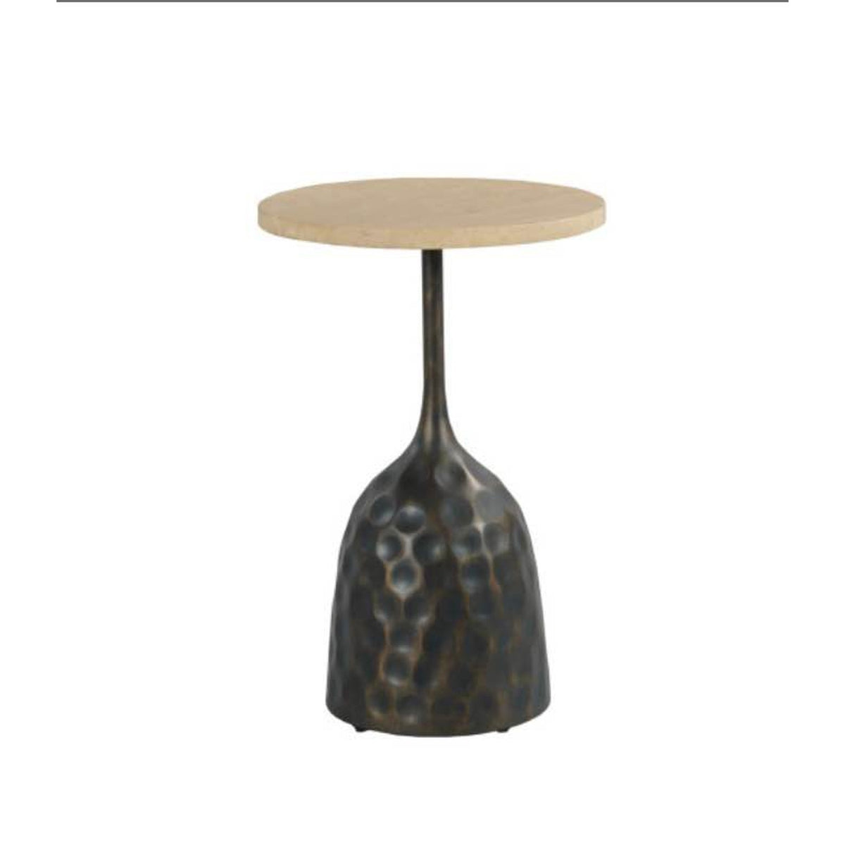 Hammary Essential Travertine Accent Table | New Open Box | Designer Statement Piece Delivery Avail