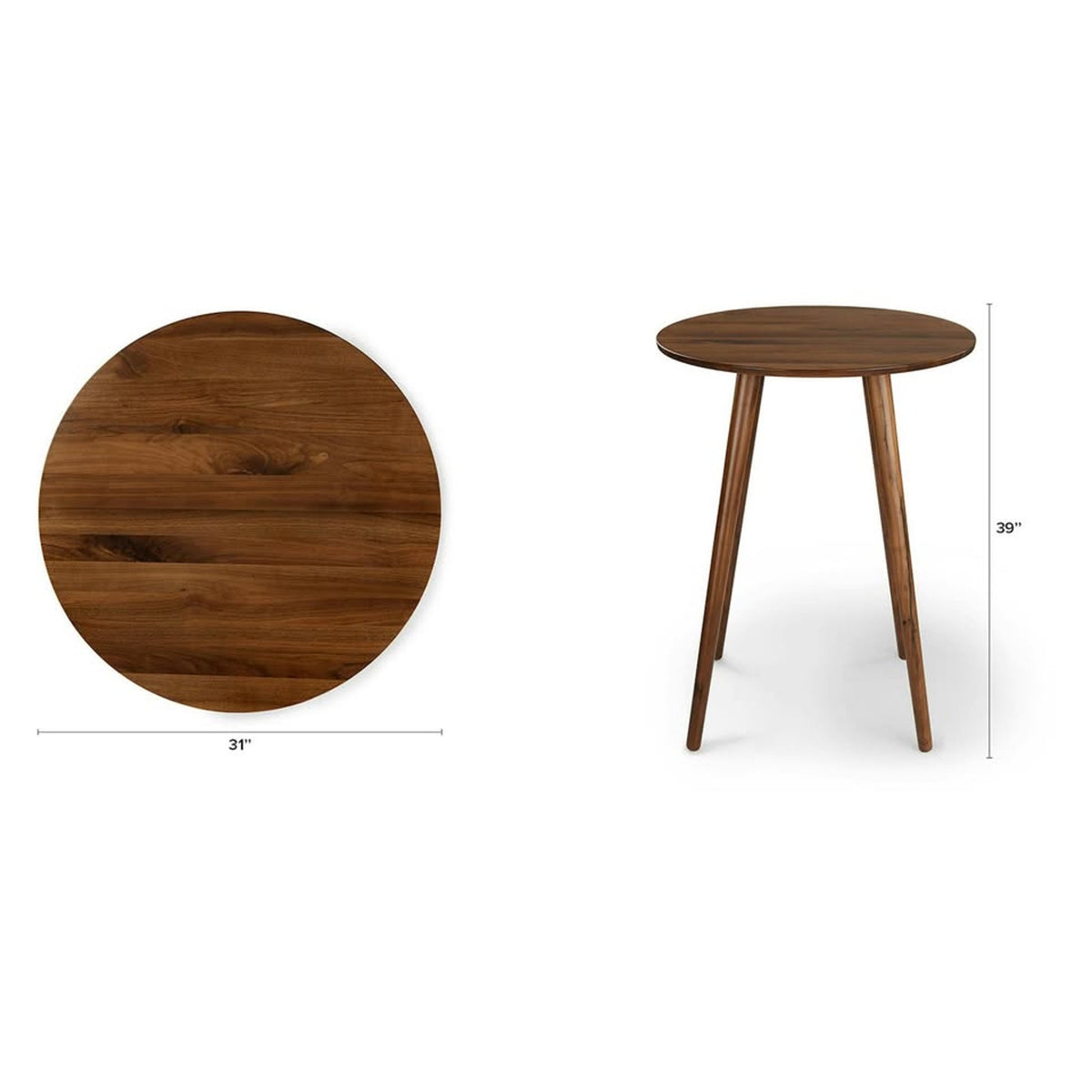 Article | Round Bar Table + 2 Swivel Bar Stools Bundle | Seno & Sede - Walnut & Mist Gray | Delivery