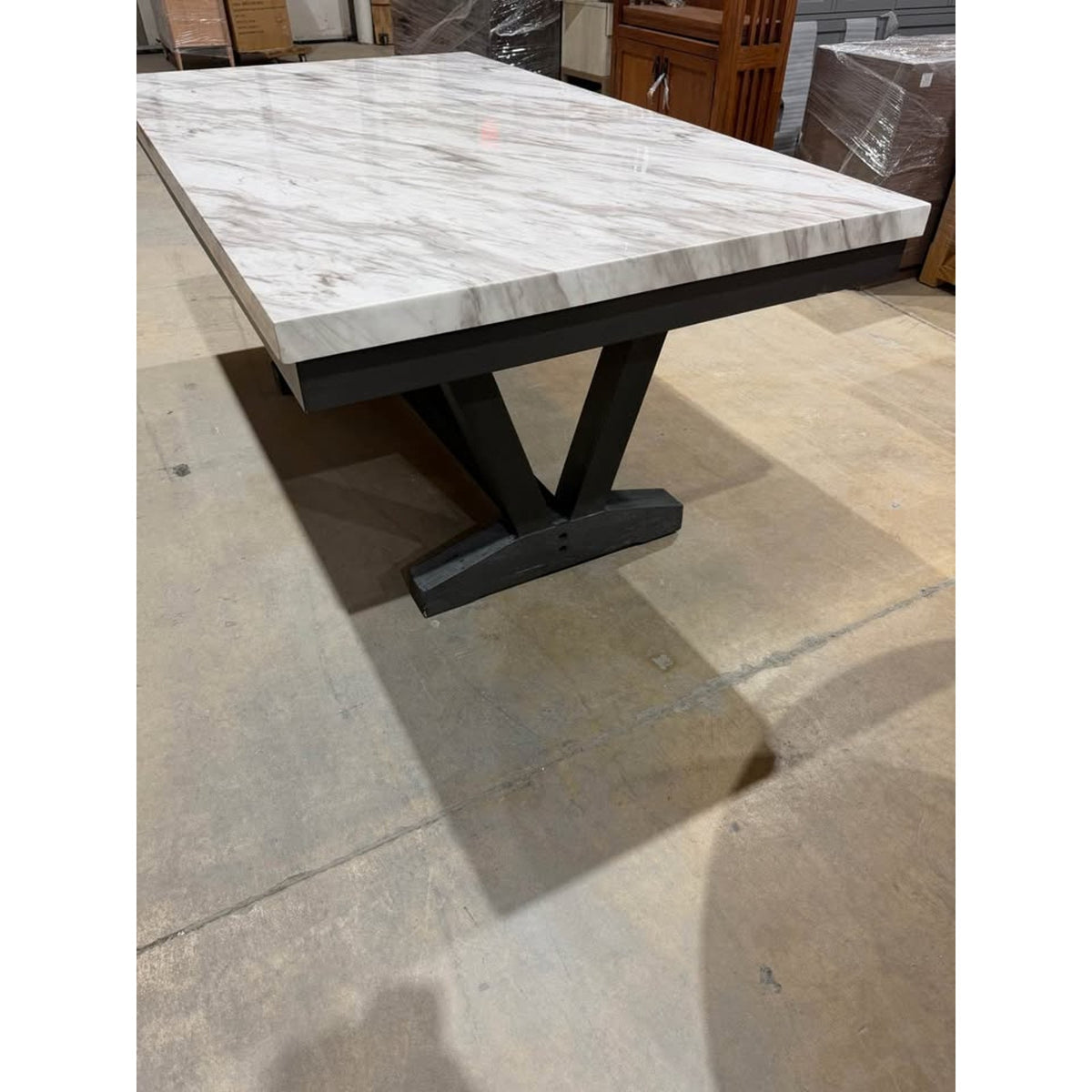 Modern Faux Marble Dining Table | 72” x 42” | Seats 6 | New Open Box - Delivery Available