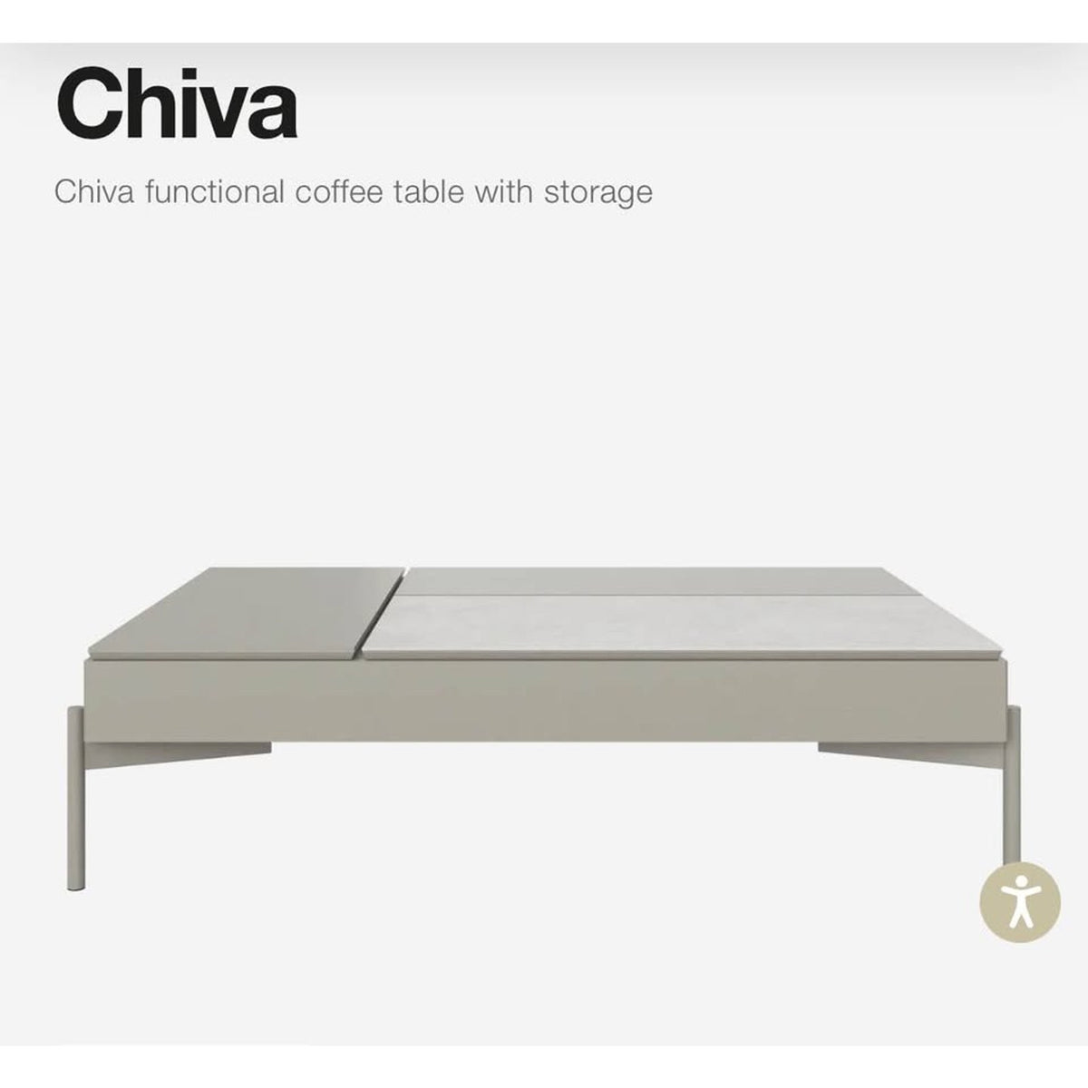 New BoConcept Chiva Coffee Table with Storage - Ash Ceramic & Gray - Delivery Available