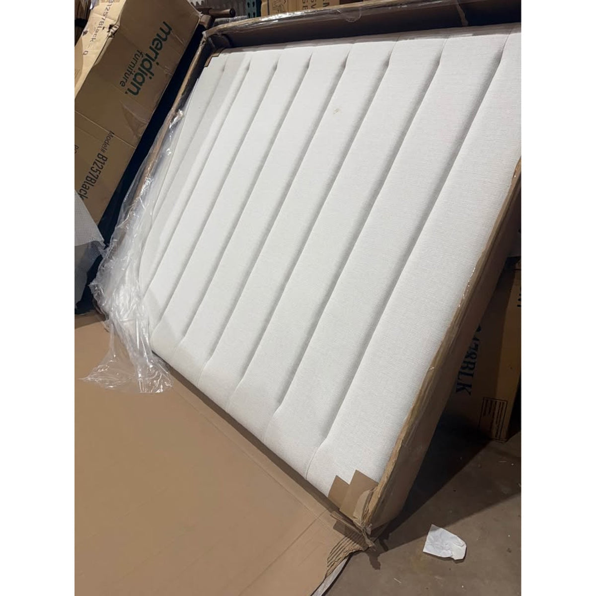 NATIVA INTERIORS MOYRA KING UPHOLSTERED PLATFORM BED – 87” HIGH PERFORMANCE WHITE HEADBOARD