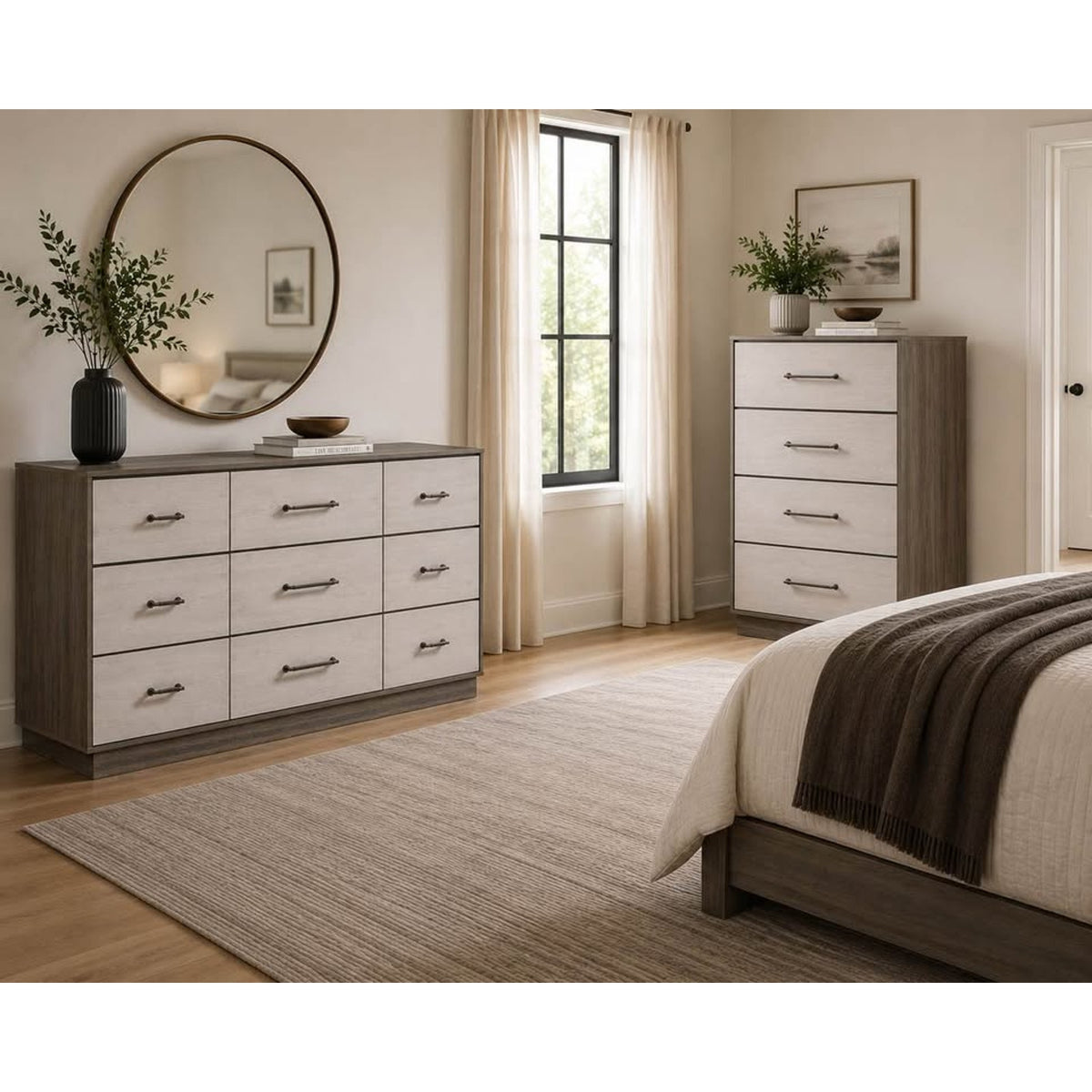 New Matching Gray Oak Dresser & Chest Set - Retail $1,700+ Save Huge - Delivery Available
