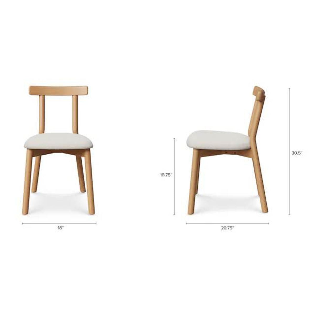 New Article Ulka Dining Chairs – White Oak & Ratine Ivory – Set of 6 – $954 Retail – Delivery Availa
