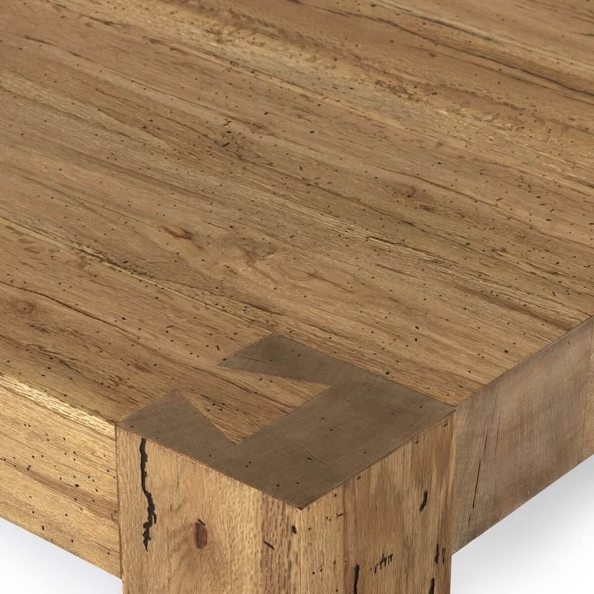 Four Hands Abaso 55” Square Coffee Table Rustic Wormwood Oak Designer Coffee Table Delivery Avail