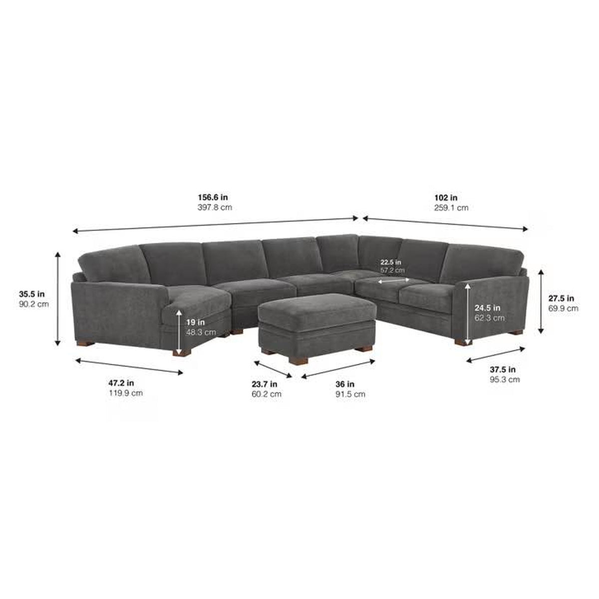 NEW Open Box Costco Thomasville Merran Sectional w/ Storage Seats & Ottoman $1779 Delivery Available