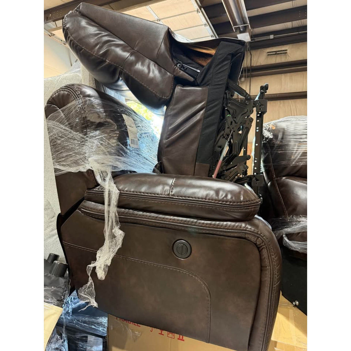 Brown Reclining Sectional with Console & Cupholders - Open Box - $2,800 Retail - Delivery Available