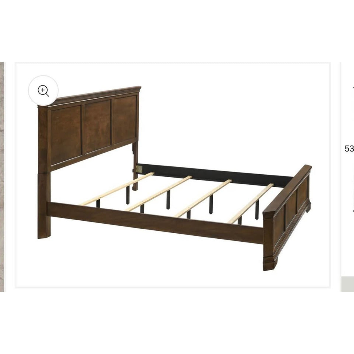 New Queen Wood Panel Bed – Antique Walnut – Retail $1,040 – Delivery Available