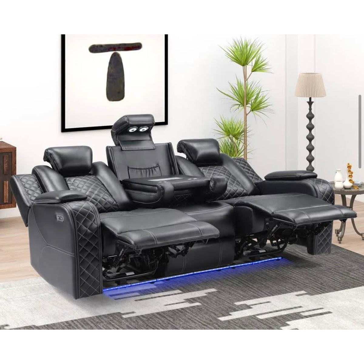New 83” Power Reclining Theatre Sofa – Black - $2,460 Retail – Open Box – Delivery Available