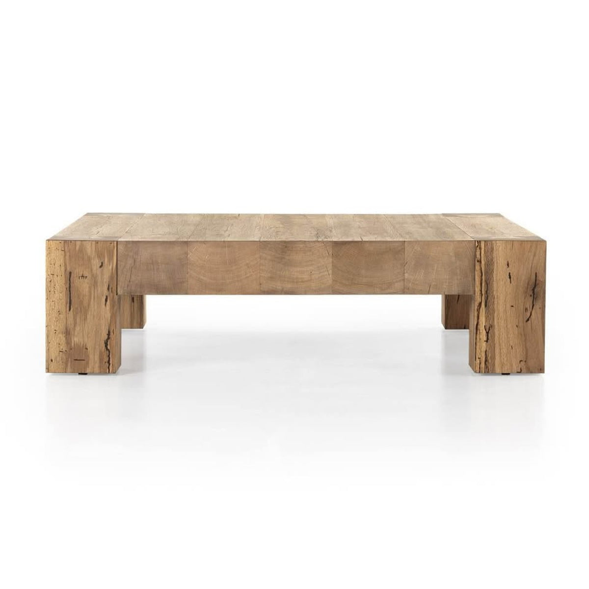 Four Hands Abaso 55” Square Coffee Table Rustic Wormwood Oak Designer Coffee Table Delivery Avail
