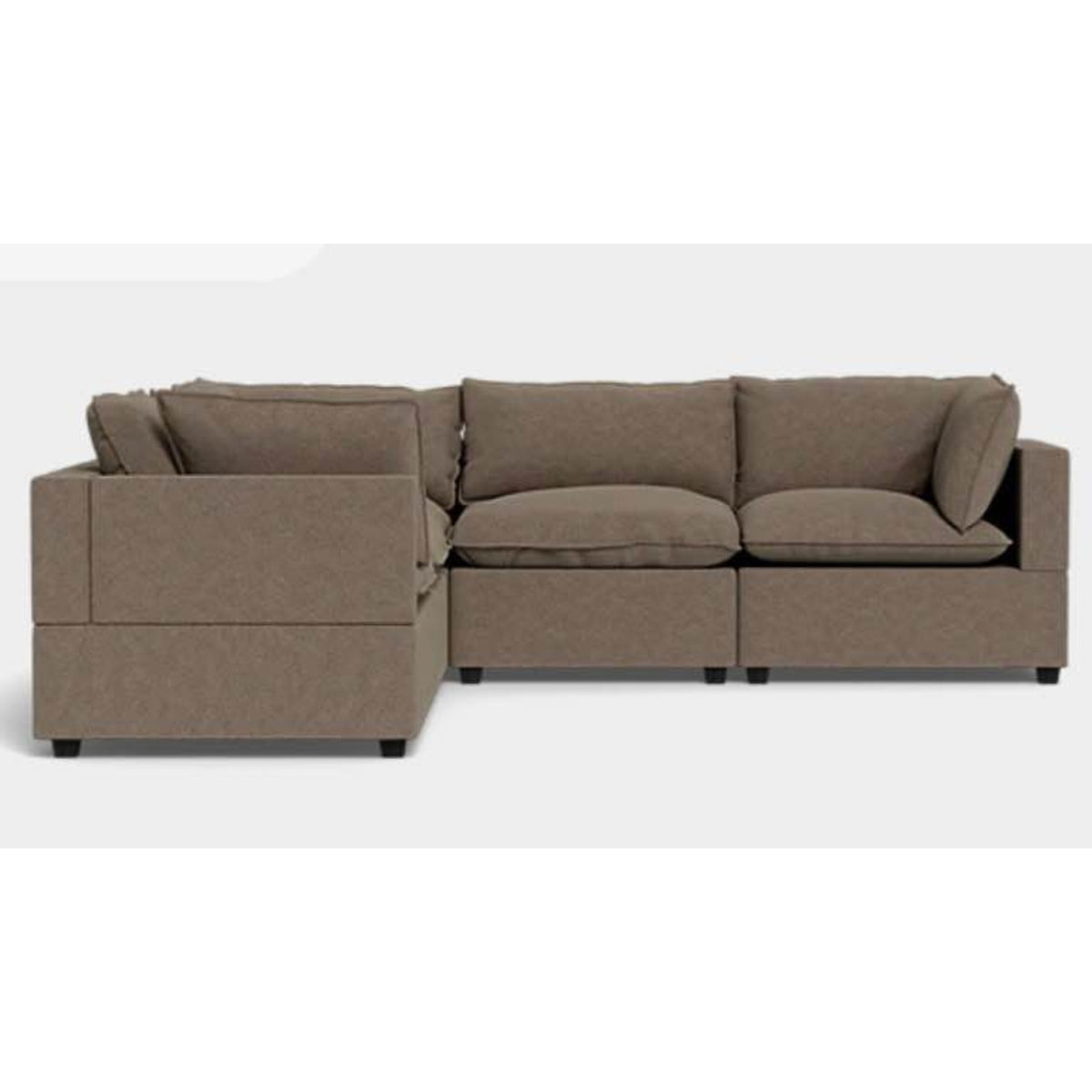 Albany Park Kova Pillow Cushion Corner Sectional | Hazelnut Bouclé Modular Sofa Delivery Available