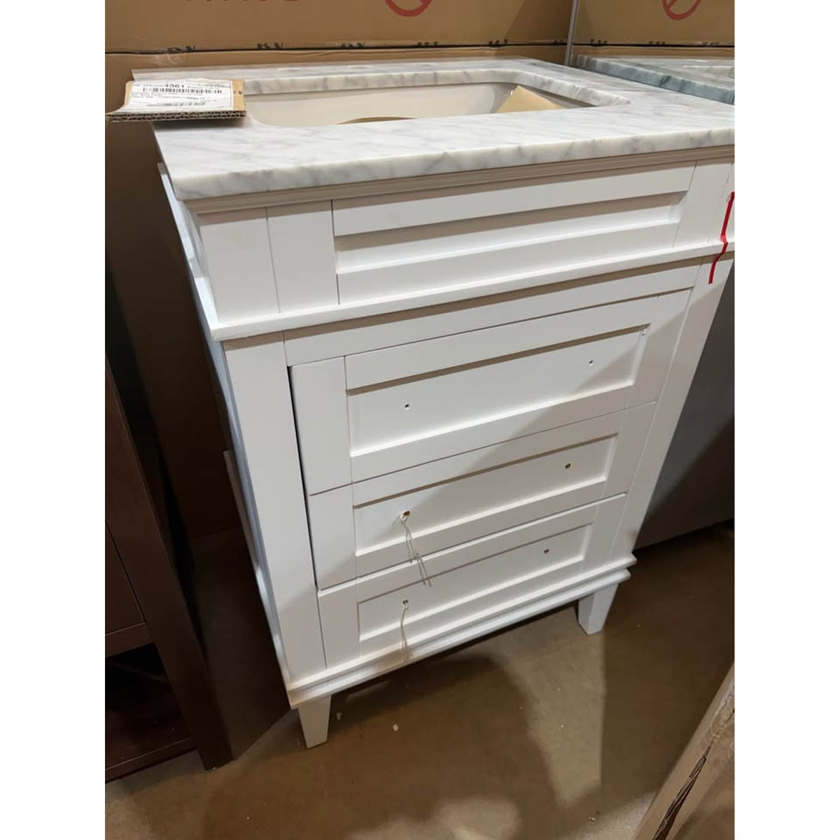 24” Carrara Marble White Bathroom Vanity – $1,049 Retail – Delivery Available