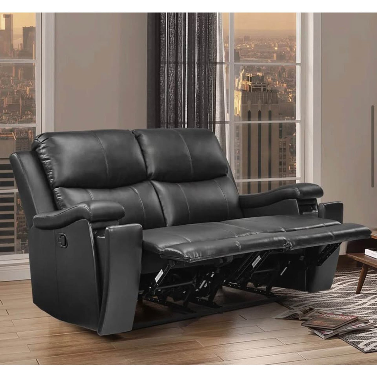 NEW IN BOX Latitude Run 61” Double Reclining Loveseat – Black – Retail $859 Delivery Available