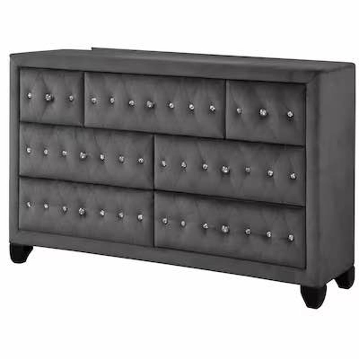 Matrix Furniture Group Sophia Gray Velvet 7-Drawer Dresser – $729 Retail open box - Delivery Avail