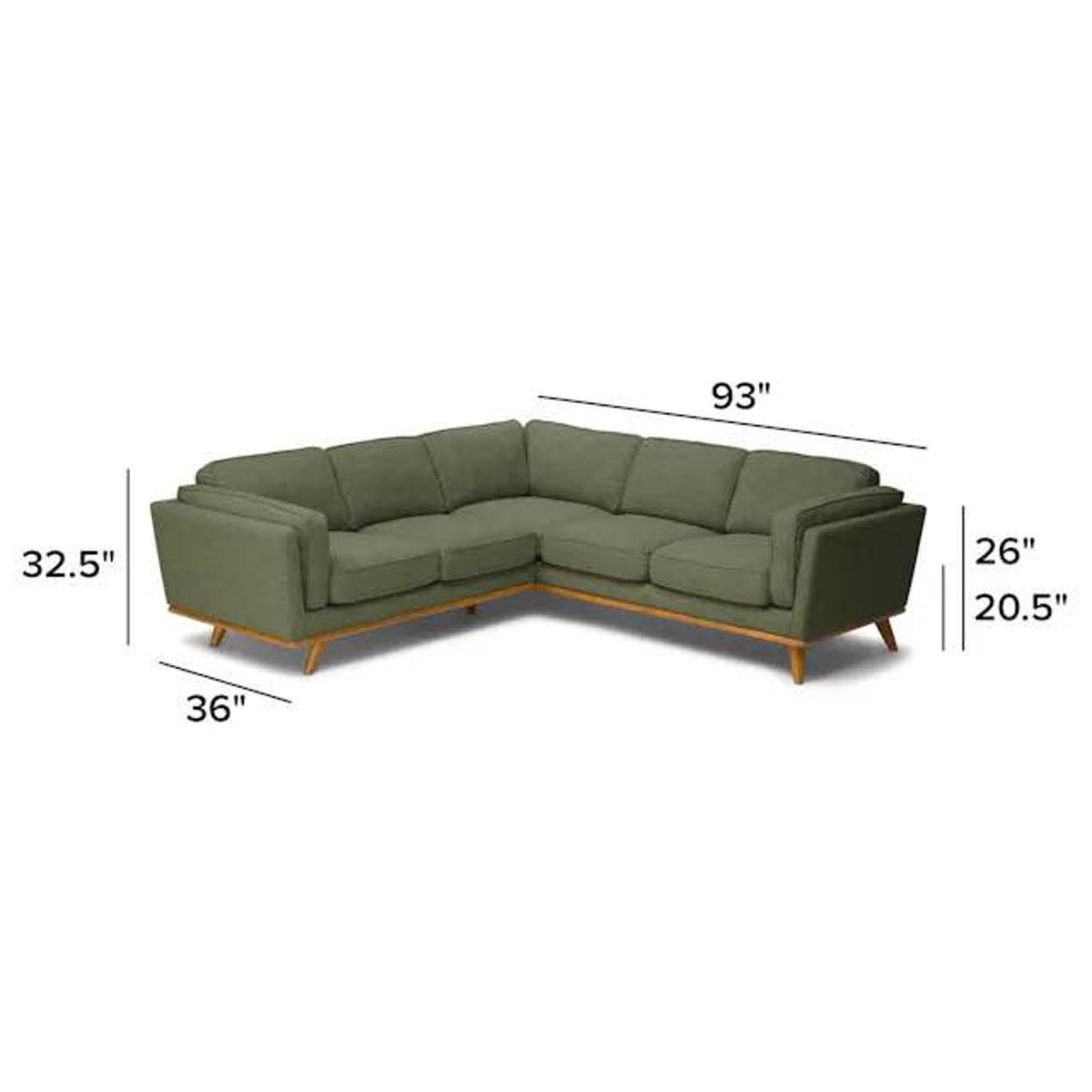 Article Timber 93” Corner Sectional + Ottoman – $2,798 Retail – Delivery Available