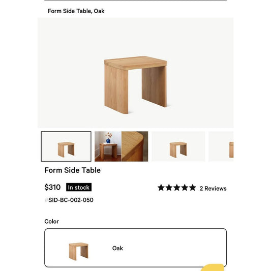 Sundays Oak Side Table - Brand New Open Box - $310 Retail - Save Huge