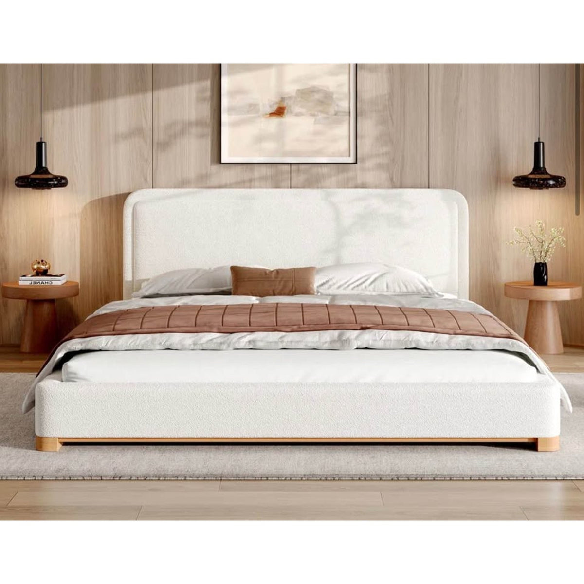 Circle 55 King Upholstered Platform Bed – Delphi Fabric | New Open Box - Delivery Available