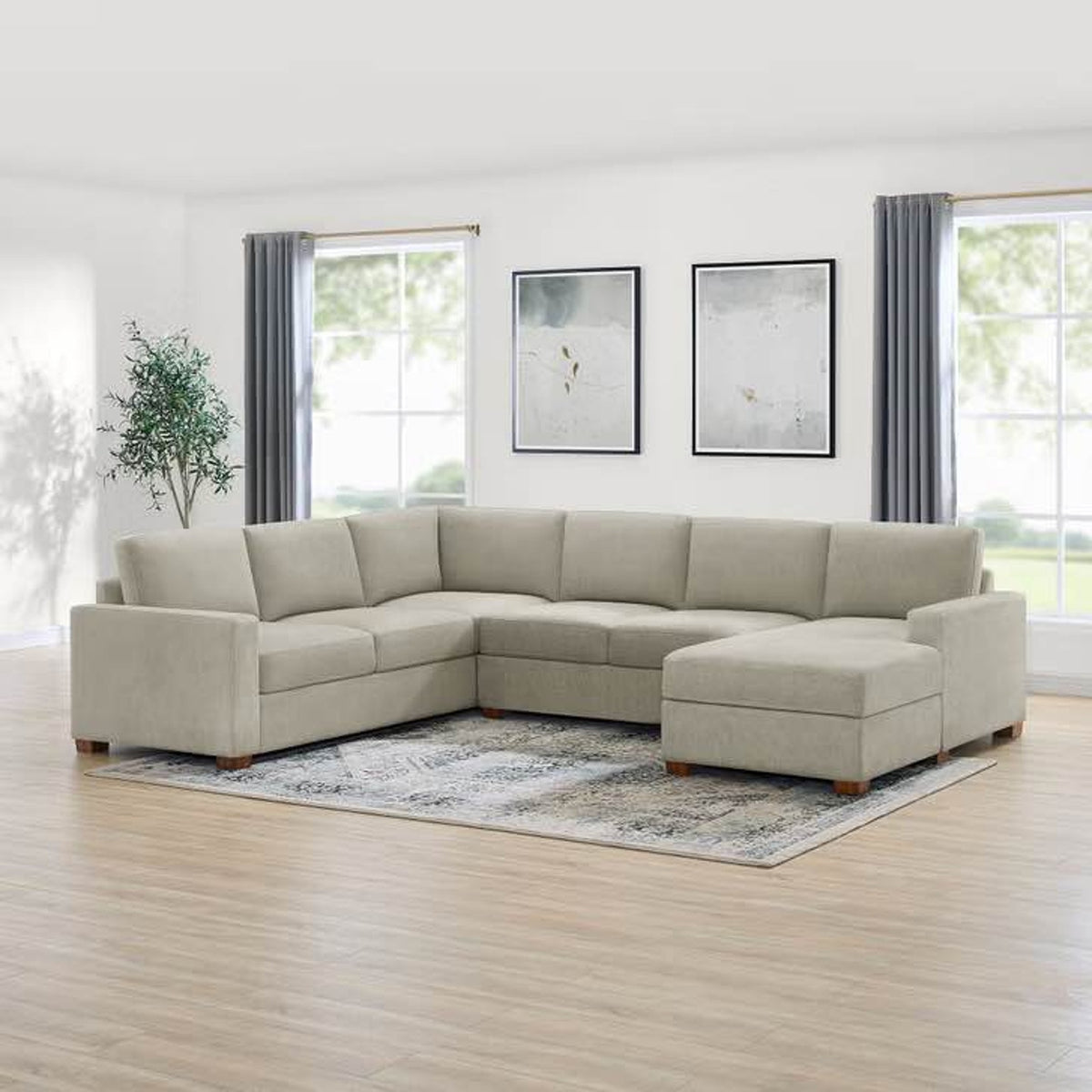 Thomasville Glenn Fabric Sectional w/ Storage Chaise – $1,999 Retail – Delivery Available