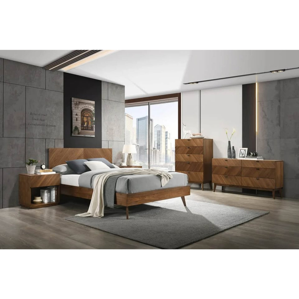 New Eastern King Walnut Platform Bed – $1,940 Retail – Open Box – Delivery Available