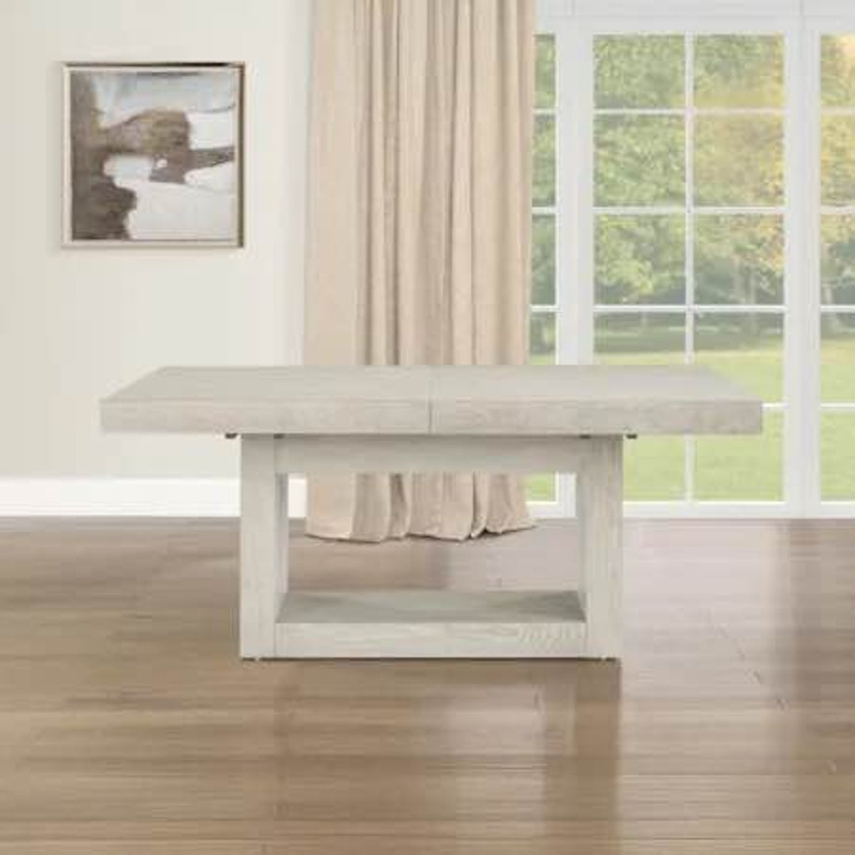 New 70”-88” Extension Dining Table | New Open Box “Sand” Beige Wood Delivery Available
