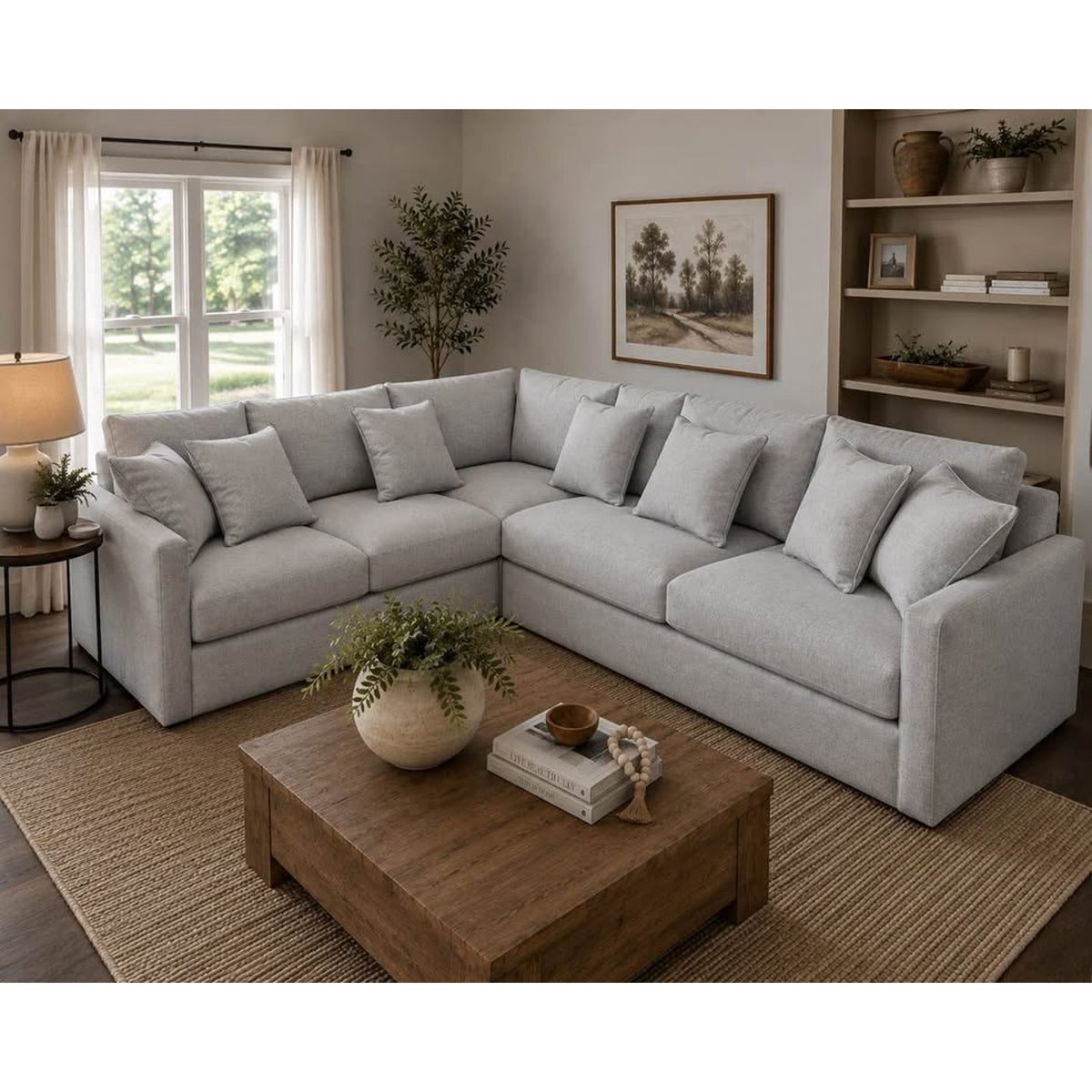 New Stone & Leigh Savannah Sectional – $4,102 Retail – Light Gray - Open Box – Delivery Available
