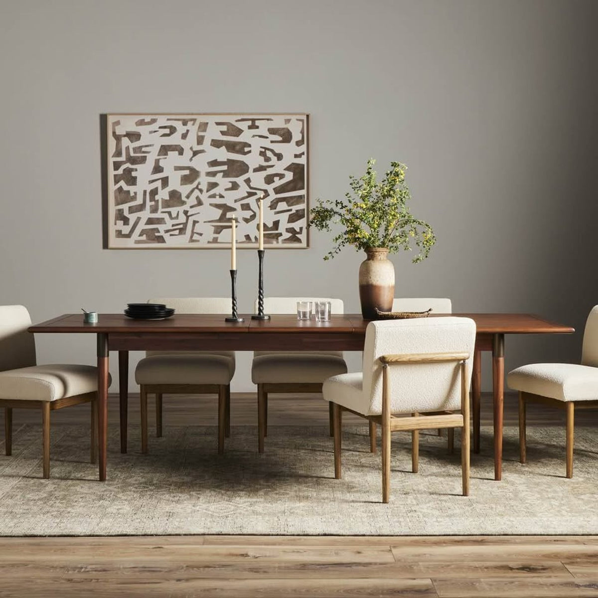 New Four Hands Harper 84”-104” Extension Dining Table – Toasted Walnut – Retail $1,599 – Delivery