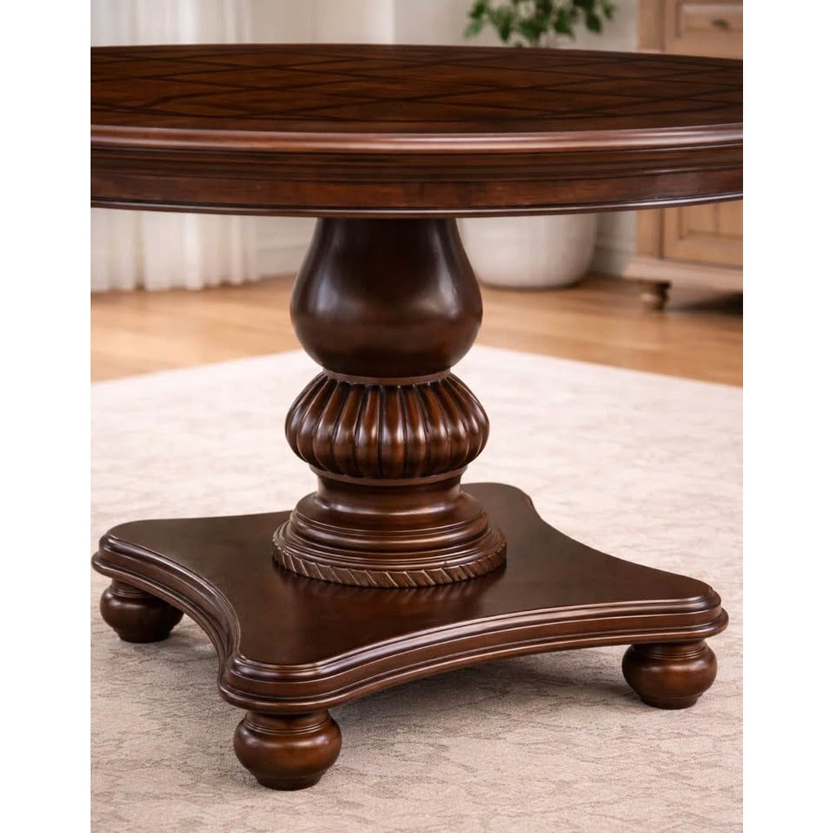 54” Round Pedestal Dining Table – Retail $790 – Delivery Available