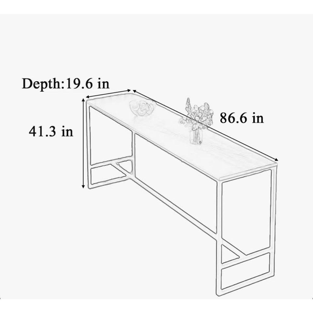 New Slate Bar Table 86” Black Metal Base & Gray Slate Top $1499 Retail “open box” Delivery Available