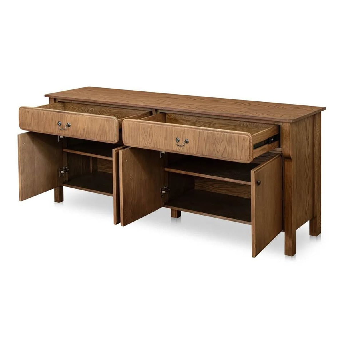 New Moe’s Home Collection Caroline 78.5” Solid Oak Sideboard – $3,610 Retail – Open Box - Delivery