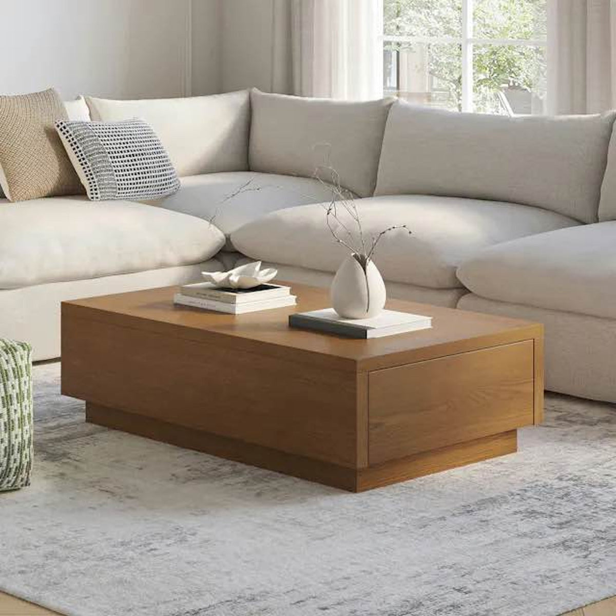 New Article Leif Smoked Oak Storage Coffee Table – $699 Retail – Open Box – Delivery Available