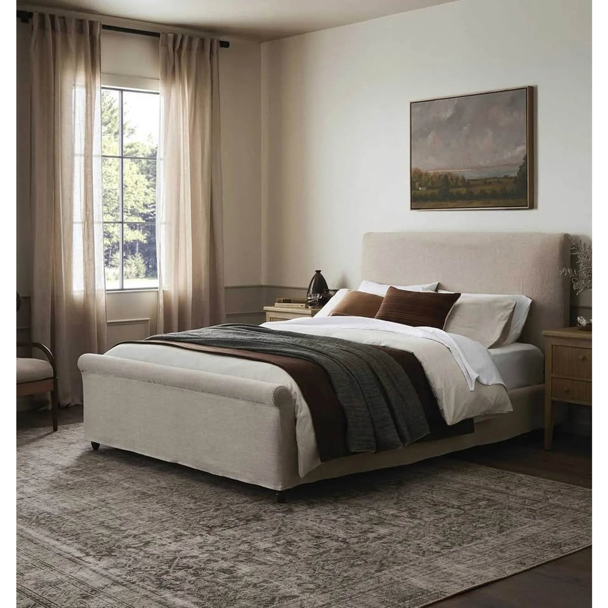 New Amber Lewis x Four Hands Dalia Queen Slipcovered Bed – $2,299 Retail – New Open Box - Delivery