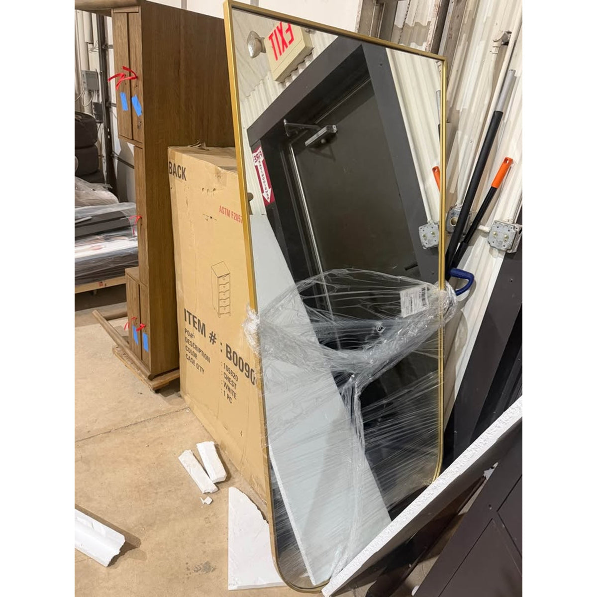 New 72” Brass Arched Floor Mirror – $436 Retail – Open Box – Delivery Available