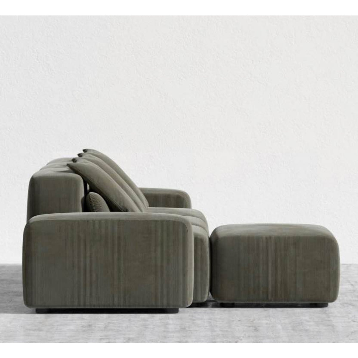New Rove Concepts Kaye Collection 
Modern Evergreen Corduroy Modular Sectional Sofa - Delivery