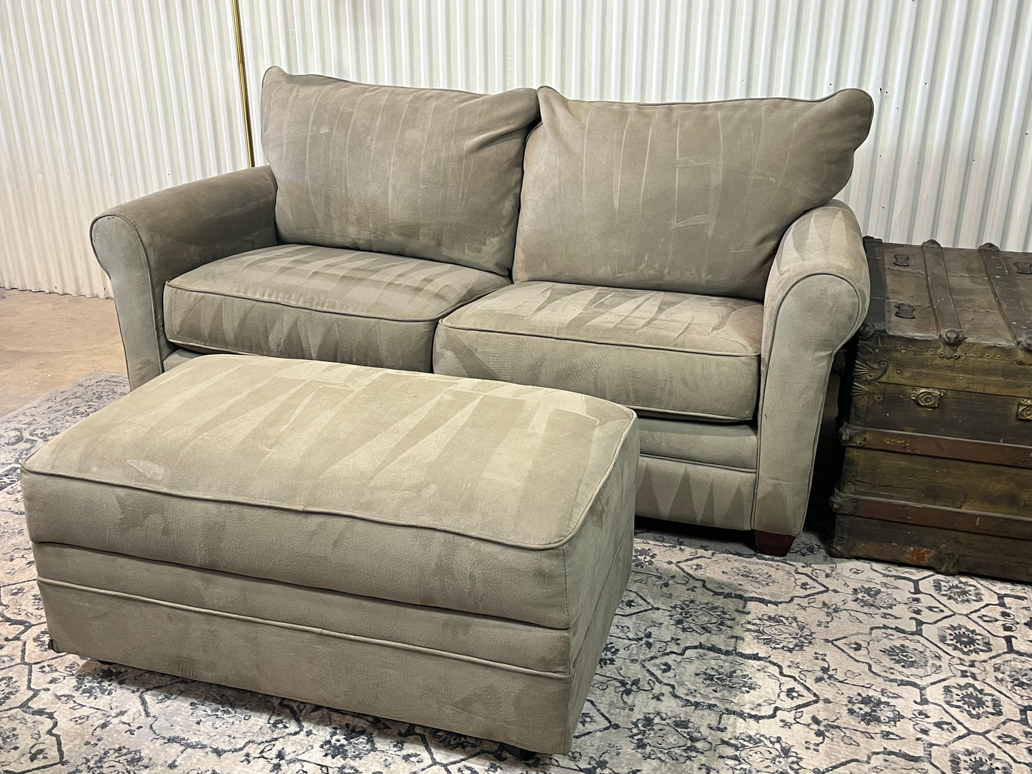 Sleeper Sofa Storage Ottoman Chaise - Pull Out Bed - Cleaned - Comfy - Microfiber Delivery Available