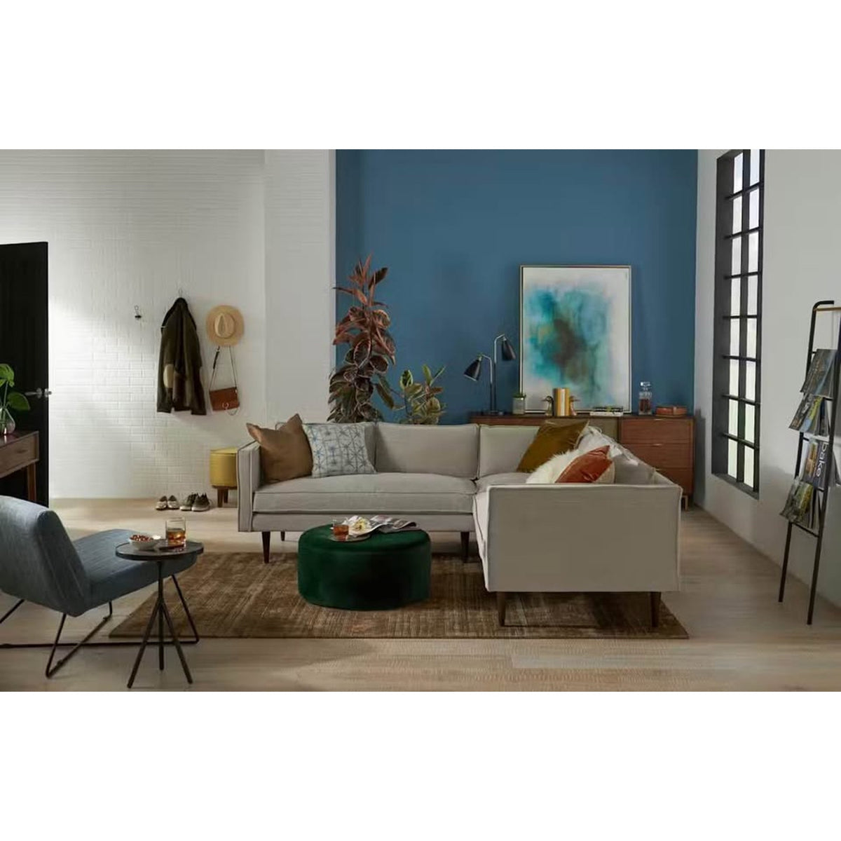 Joybird Hanna Ottoman $683 Retail Karina Cloud Dancer (offwhite textured fabric) Delivery Available