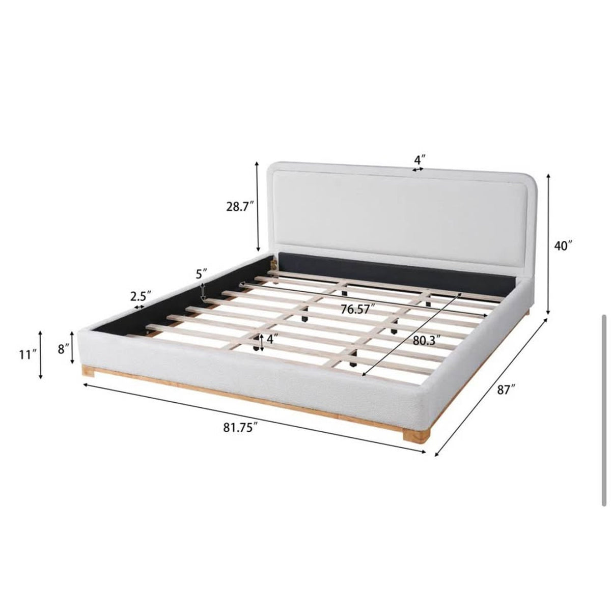 Circle 55 King Upholstered Platform Bed – Delphi Fabric | New Open Box - Delivery Available