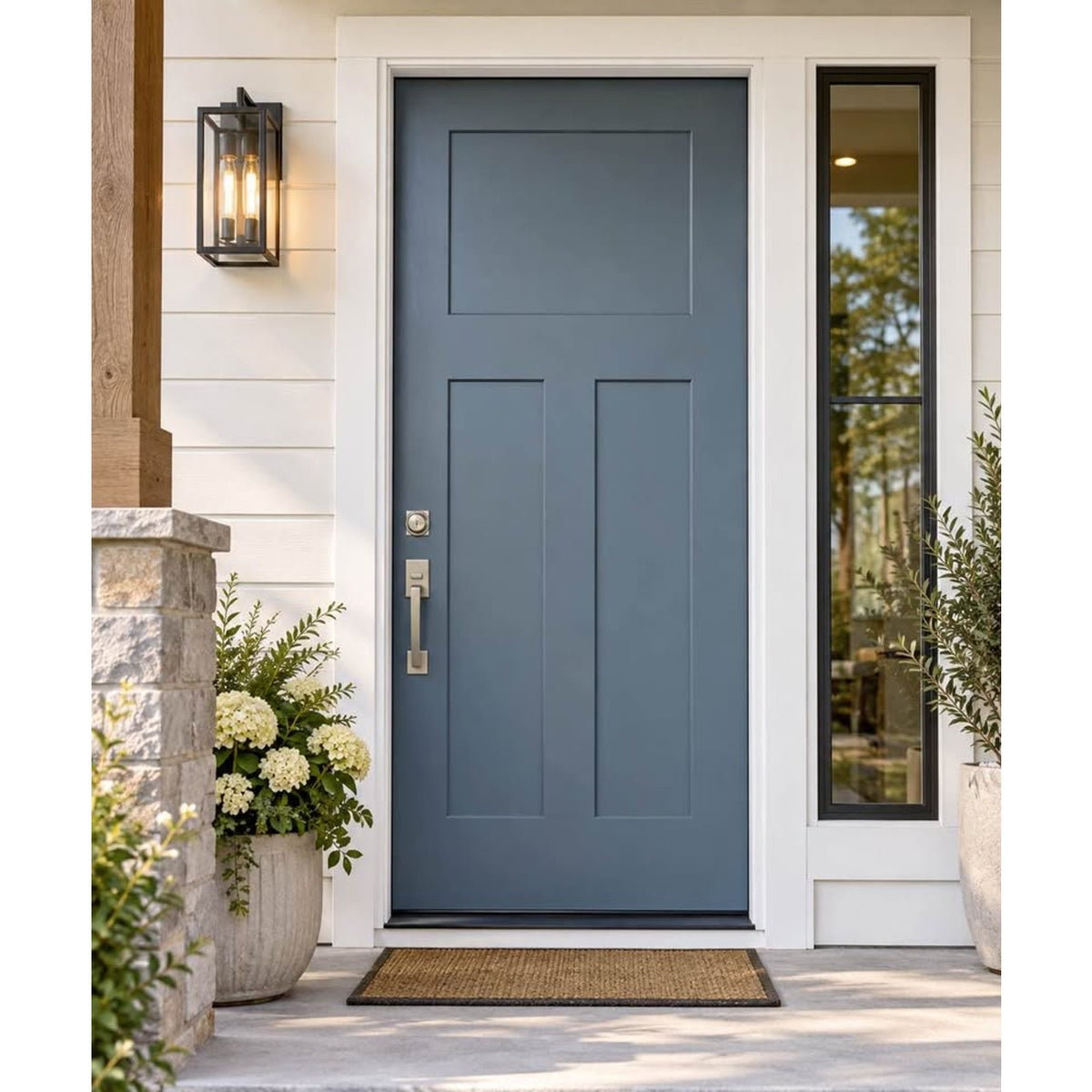 New 36” x 80” Craftsman Fiberglass Prehung Exterior Door – Slate Blue – Delivery Available