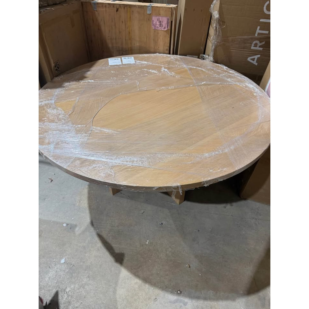 New 60” Round Oak Pedestal Dining Table – $1,280 Retail – open box - Delivery Available