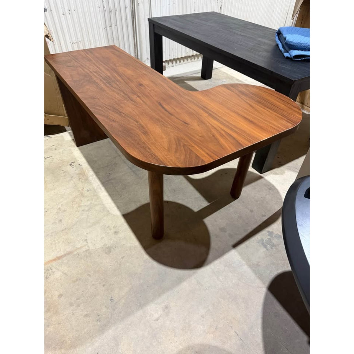 New Modern Walnut Executive Desk – Organic L-Shaped Design 63” L Shape Delivery Available