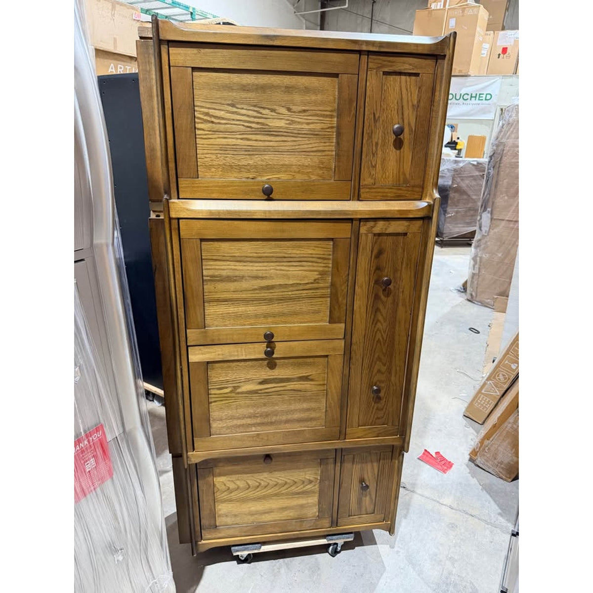 65” Solid Wood Sideboard / Storage Cabinet – Oak Finish | DELIVERY AVAILABLE