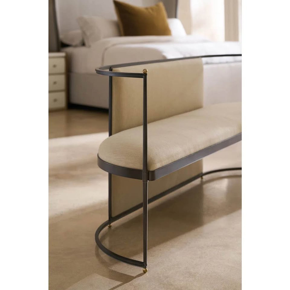 Caracole Toulouse 67” Upholstered Bench – New Open Box