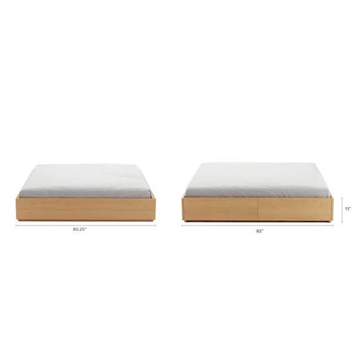 Article | King Platform Storage Bed | Leif - White Oak | $1500 Retail Open Box - Delivery Available