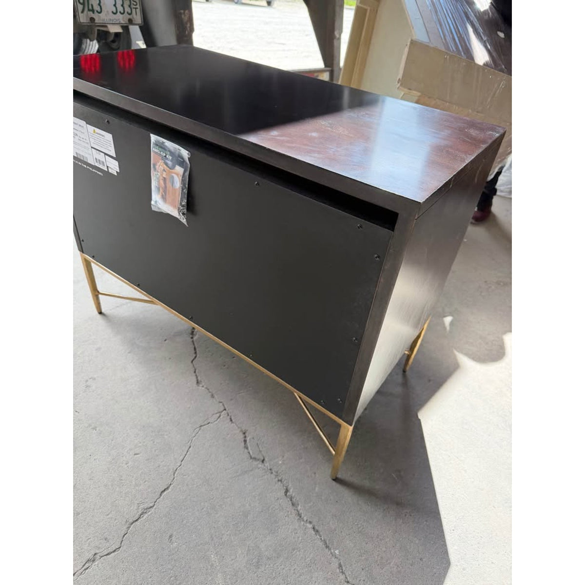 Bernhardt Adagio Bachelor’s Chest / Luxury Nightstand – Capiz Inlay & Brass Base Delivery Available